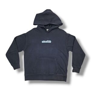 Vintage Levi's SilverTab Graphic Spell Out Y2K Grunge Black Hoodie Men's L